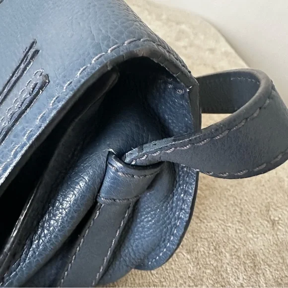Chloe Leather Mini Marcie Crossbody Navy Blue - Picture 12 of 13